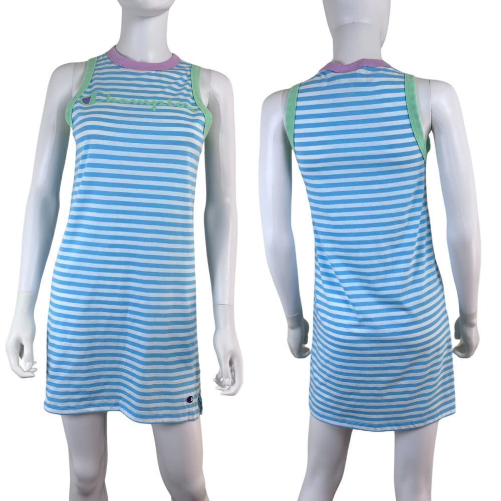 Champion Size XS Cotton Pullover Lounge Athleisure Sport Jersey Mini Shirt Dress